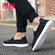 Pull back men's shoes, spring slip-on men's shoes, old Beijing cloth shoes, canvas shoes, casual men's solid color breathable lazy shoes for men, black and white 42