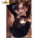 Zhidoudou Half Curtleneck Base Shirt for Women Spring and Automne 2025 New European Station Industry Industry Diamond Incrup Shirt Long Manche à manches longues et sexy Black 3899 # Plus Velvet Plus Velvet Mesh Fabric S Recommandé 75-90jin [Jin est égal à 0,5 kg]