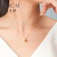 Zokai yellow 18K gold pendant love heart necklace versatile birthday gift D08753