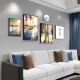 
Mohu (mohu) living room decoration painting sofa background wall mural modern simple landscape landscape painting TV wall high-end new style hanging painting Travel diary 15939 (including wall clock) Art crystal porcelain combination-black frame