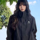 骆驼品牌2024春秋男女户外登山防风防水三合一冲锋衣内胆抓绒保暖登山 6626-幻影黑[男女单衣外套] 3XL [推荐155-175斤]