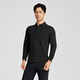 YOUNGOR POLO shirt men's autumn long-sleeved POLO shirt cotton blend material mall same style black YLPC535102ACA L