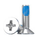 Tianzhuo Hardware M1M2M3M4M5-M12 dispensing 304 stainless steel flat head cross screw blue glue anti-loosening countersunk head anti-removal screw M4*30 10 pieces