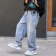 Dream Bonnie Boys Summer Thin Thin Jeans Medium Большие детские брюки 2025 Новые летние детские прямые брюки.