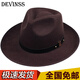 Kuiying top hat men's Shanghai beach hat Xu Wenqiang's same style British top hat groom's official hat classic wool felt hat black M (56-58cm)
