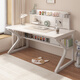 Minyu Schreibtisch Bücherregal Integrierte Tischtischstudiestisch High School Schüler Home Work Desk Loch Board Computer Desk Schreibtisch (einzelne Tisch-Horizontale Board-Aufbewahrung) Warm White 100cm