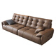 Filena sofa Italian minimalist leather sofa living room size household multi-person straight-row sofa Y739 double handrail single seat 1.2 meters [bottom perspective network + full-head layer cowhide]