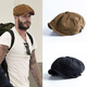 ESQTJF Hat Men's British Spring and Autumn Cotton Versatile Retro Newsboy Octagonal Hat Men's Korean Style Trendy Peaked Cap Painter's Beret Brown (Cotton) L (58-60cm)