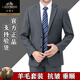 Classic car high-end brand wool suit suit men's full formal casual professional suit groom wedding groomsmen large size black clothes + pants 180/52 size (XL)