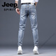 Jeep Spirit 2025 Spring and Automne New Ripped Print Jeans for Men Slim Straight-Leg Foot Foot Broidered Stretatile Stretch's Pants Men's Pantal