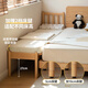 Genji Wooden Language Muebles para niños Cama para niños Madera sólida con casas de barandilla Simple Baby Bed Bed Lande Bed Oscera Camilla de cama Pequeña cama Muebles de artefactos