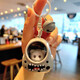 Cute bear keychain couple bag pendant internet celebrity atmosphere light keychain claw machine gift couple