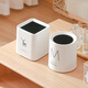 Fanxi Light Luxury Nordic Square Mini Coverless Desktop Trash Can Small Trash Can Living Room Office Coffee Table Storage Bucket Square White Deer 1 pc