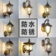 Fenglanq outdoor wall lamp waterproof European retro balcony garden lamp American aisle staircase outdoor pastoral led wall lamp bronze fishing wall lamp