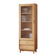 Qinling Chunyuan nordique Bibliothèque en bois massif en bois de rangement étagère de rangement simple salon de grande capacité armoire avec une bibliothèque à poussière de porte 9902 # Log Color Bibliothèque