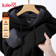 Baleno (Baleno) ins style men's hooded sweatshirt winter heavy velvet thickened solid color warm tops teenagers couple jackets