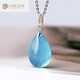 Core fragrance natural aquamarine pendant for women high quality blue crystal pendant for girlfriend birthday gift with rope