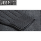 JEEP SPIRIT中老年男士羊毛衫开衫老年人毛衣针织衫毛衣外套父亲爸爸春秋冬季 浅灰色 小号90-120斤