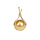 Jun Bu means natural color South Sea gold pearls, seawater pearls, 18k gold diamond lucky bag pendant necklace, 18k gold diamond/single pendant (excluding chain) 12-13mm