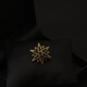 QUAMER retro gun black six-pointed star brooch men's suit versatile badge exquisite small lapel pin one retro silver