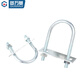 Guwanji galvanized carbon steel U-bolt screw with nut baffle set U-shaped tube tube clamp extended fixed buckle M6x60x110 5 sets