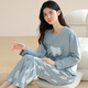 Yu Zhaolin (Yuzhaolin) pijama para mujeres algodón puro 2021 Nuevo pijama de celebridades de Internet para mujeres en primavera y otoño gran tamaño de manga larga juego de ropa para el hogar NSWR-01N9905 M [sugerido 80-105Jin [Jin equivale a 0.5 kg]]]