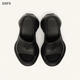 
SMFK pre-sale WAVE high-heeled sports slippers SL002B1 thick sole height-enhanced fashionable one-fold flip-flops 9.5cm Jiang Peiyao same style wilderness black one size larger 37