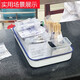 Krankenhaus Blutauszugsraum Workbench Speicher Email Tablett weiße Porzellan Square Tablett Rechteckschale Email Tablett 3524