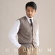 CULTUM100% Merino wool business casual men's vest knitted vest retro V-neck cardigan suit inner wear ivory white M
