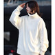 POUM turtleneck sweater for men and women, spring and autumn loose knitted sweater for men, retro lazy solid color bottoming shirt SM-003 white XL recommended 110-140Jin Jin equals 0.5 kg
