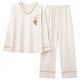 MUJI COM unmarked style good-quality pajamas for women in spring and autumn cotton Korean version large size long sleeve two-piece set casual summer autumn and winter style home pink GXT9923 picture color M code (recommended 7595Jin [Jin equals 0.5 kg])