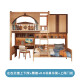 Ji Xinquan Madera sólida Tambre de apartamento pequeño Cama doble sin molestarse entre sí camas de literas para niños arriba y abajo + escalera + 0.8 escritorio + gabinete de dos puertas 1350*2000 mm (levantarse de la cama)