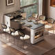 Micro-art sideboard island dining table integrated household retractable folding mobile small apartment multi-functional bar guide dining table island dining table + foldable chairs * 4 (without tea)