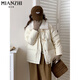 
Cotton thickened horn button cotton jacket for women new Korean style winter cotton jacket bread jacket feather cotton jacket down jacket lamb fur coat black [695 high quality] S 85-105Jin [Jin equals 0.5 kg]