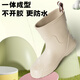 FOOTOPPO children's medium-tube rain boots girls fashion waterproof shoes boys simple rain boots rubber shoes water boots baby wear water shoes light brown 22
