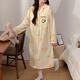 Ou Luxi with breast pad waiting for delivery for pregnant women's nightgown for women with long sleeves for spring and autumn confinement clothes before and after delivery, can be breastfeeded and loosely worn outside. MXR12004 2XL code (recommended 140-160Jin [Jin equals 0.5 kg])