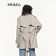 MO&Co. C+ Series Windbreaker 2025 Autumn New Loose Jacket Independent Bracelet Belt MBE3TRC002 Gravel Color S /160