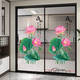 
Bamboo painting kitchen door sliding door anti-collision stickers glass door transparent stickers bathroom bathroom window paper wall stickers lotus 9274 two sets extra large