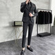 AYOUPANG large size suit suit male groom groomsman wedding dress business commuting workwear professional interview slim suit black single suit L 120-130Jin Jin is equal to 0.5 kg