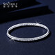 SHENGSHIQIYUAN platinum bracelet for women pt950 platinum bracelet solid bracelet platinum bracelet for women new curly grass pattern bracelet inner diameter 58mm weight 30-31g thick 3.4mm