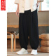 Sie Ruike Fett große Größe Neue chinesische lineare Hosen Herren Sommer chinesischer Stil Retro-Baumwolle und Linien Bindungen Lose Lose große Freizeithosen Schwarz 2xl140-160jin [Jin gleich 0,5 kg] tragbar