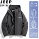 JEEP SPIRIT men's spring and autumn jacket outdoor sports two-piece set removable liner top zhongli-6268 three-in-one black 2XL (recommended 140-150Jin Jin equals 0.5 kg)