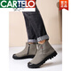 CARTELO men's shoes boots canvas shoes men's canvas boots men's Martin boots sandproof shoes desert boots labor protection shoes men's boots black 2---summer style 9215 45. Large, please take a small size