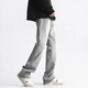 Mode Handy Jeans Herrenmarke Brand Frühling und Herbst Sommer -Flagge Hosen Jungen American Retro Freizeithose gestapeltes Hosen G841 Zementgrau 3xl (160 bis 185 Jin [Jin gleich 0,5 kg] tragbar)