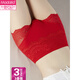 Modale rote Sternzeichen-Schlangenjahr-Damenunterwäsche, reine Baumwolle, Spitze, sexy, nahtlos, Bauchkontrolle, Gesäß, mittelhohe Taille, Damen-Boxershorts, rot, 839+1812+829, 3 Stück, L, geeignet für 90–120Jin Jin entspricht 0,5 kg