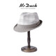 Mr DUCK unique product 30% off clearance linen jazz hat British retro curled men's gentleman's hat fashionable plaid MS46212-Michigan/hemp gray (top hat) M (55-57cm)