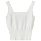 Shangdubila small suspender vest for women in spring and autumn harvest waist and slim short top casual and simple inner wear off beige M