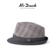 Mr DUCK unique product 30% off clearance linen jazz hat British retro curled men's gentleman's hat fashionable plaid MS46212-Michigan/hemp gray (top hat) M (55-57cm)