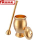 Solid brass medicine jar, brass medicine maker, hand-made old medicine jar, garlic pounder, medicine jar, brass cup, Chinese herbal medicine punch, large jar mouth 90mm, inner depth 130mm