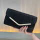 Chongsukei Small/CK Europäische und amerikanische Mode Clutch Bag Damenumschlagbeutel Soziales Temperament Tasche Hochzeit Cheongsam Bag Frauen Dreieck Gold Edge Silber Silber